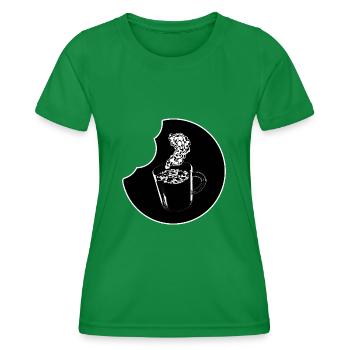 Tasse à café avec collation - T-shirt sport Femme - vert - Devant - AI Model Female 172 dark (172cm)