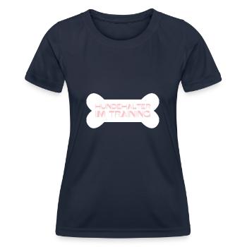 Hundehalter im Training - Frauen Funktions-T-Shirt - Navy - Vorne - AI Model Female 172 light (172cm)