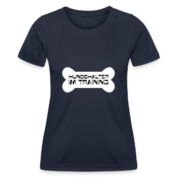 Hundehalter im Training - Frauen Funktions-T-Shirt - Navy - Vorne - AI Model Female 172 light (172cm)