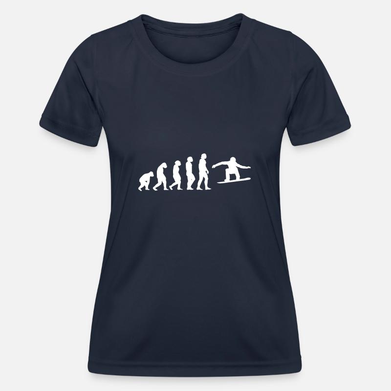 Snowboarder Evolution Silhouette Minimalist - Women's Functional T-Shirt - navy