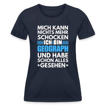 Nicht schockbarer Geograph - Frauen Funktions-T-Shirt - Navy - Vorne - AI Model Female 172 light (172cm)