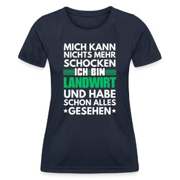 Agriculteur non choquable - T-shirt sport Femme - bleu marine - Devant - AI Model Female 172 light (172cm)