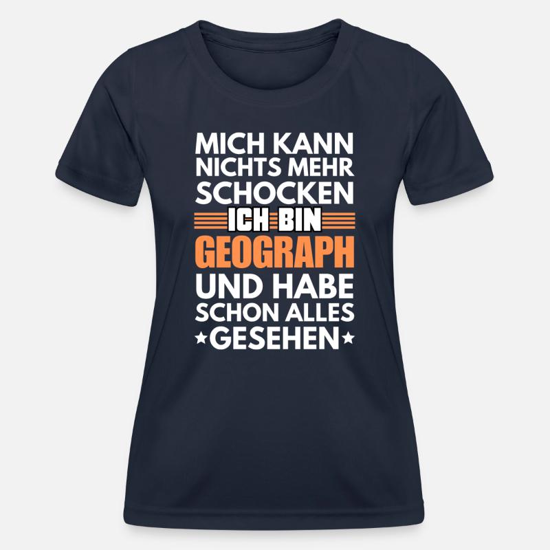 Non-shockable geographer - Women's Functional T-Shirt - navy