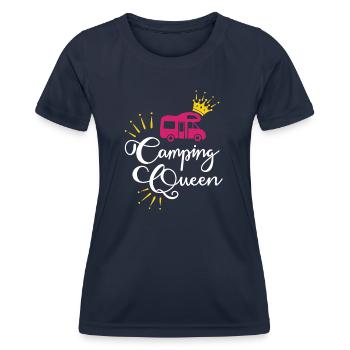 Camping Queen Wohnmobil - Frauen Funktions-T-Shirt - Navy - Vorne - AI Model Female 172 light (172cm)