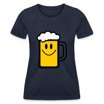 Visage de bière - T-shirt sport Femme - bleu marine - Devant - AI Model Female 172 light (172cm)