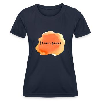 flower power forever - Frauen Funktions-T-Shirt - Navy - Vorne - AI Model Female 172 light (172cm)