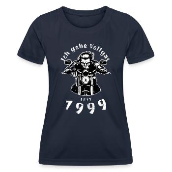 25. Geburtstag Ich gebe Vollgas seit 1999 - Frauen Funktions-T-Shirt - Navy - Vorne - AI Model Female 172 light (172cm)