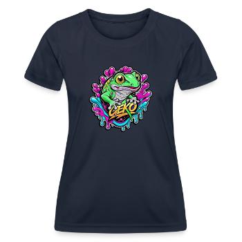 gecko - Frauen Funktions-T-Shirt - Navy - Vorne - AI Model Female 172 light (172cm)