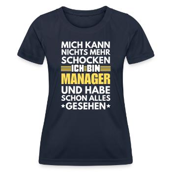 Nicht schockbarer Manager - Frauen Funktions-T-Shirt - Navy - Vorne - AI Model Female 172 light (172cm)