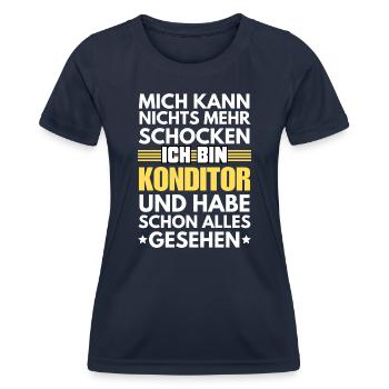 Non-shockable pastry chef - Women's Functional T-Shirt - navy - Front - AI Model Female 172 light (172cm)