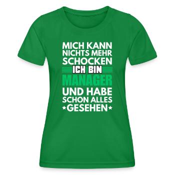 Gestionnaire non choquable - T-shirt sport Femme - vert - Devant - AI Model Female 172 dark (172cm)