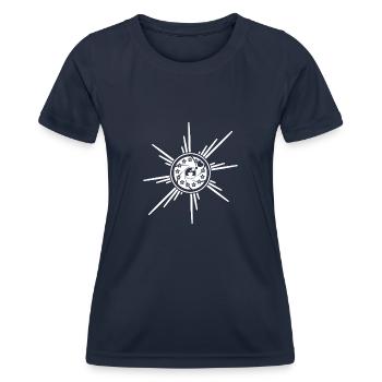 Kameralinse - Frauen Funktions-T-Shirt - Navy - Vorne - AI Model Female 172 light (172cm)