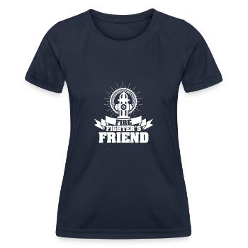 Amis des pompiers - T-shirt sport Femme - bleu marine - Devant - AI Model Female 172 light (172cm)