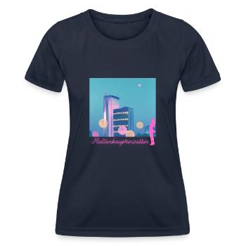 Prefabricated Building Princess - Women's Functional T-Shirt - navy - Front - AI Model Female 172 light (172cm)