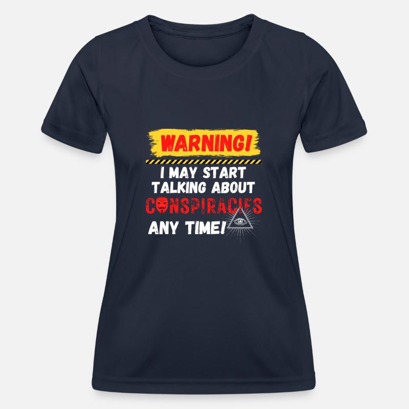 Warning Conspiracies - Women's Functional T-Shirt - navy
