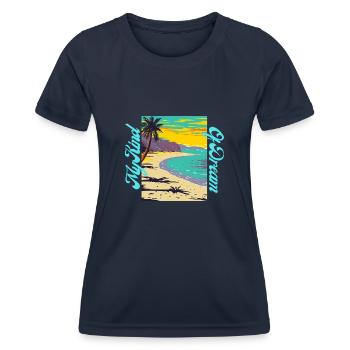 My Kind of Dream - Beach - Women's Functional T-Shirt - navy - Front - AI Model Female 172 light (172cm)