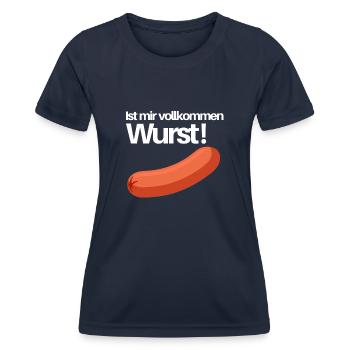 ist mir wurst - Frauen Funktions-T-Shirt - Navy - Vorne - AI Model Female 172 light (172cm)