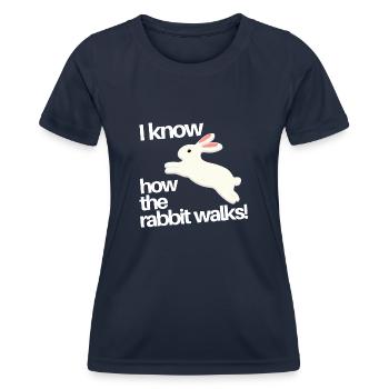 Le Lapin - T-shirt sport Femme - bleu marine - Devant - AI Model Female 172 light (172cm)
