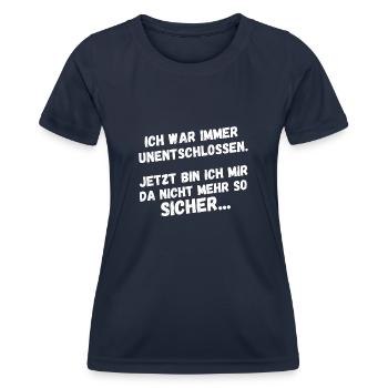 Unentschlossen - Frauen Funktions-T-Shirt - Navy - Vorne - AI Model Female 172 light (172cm)