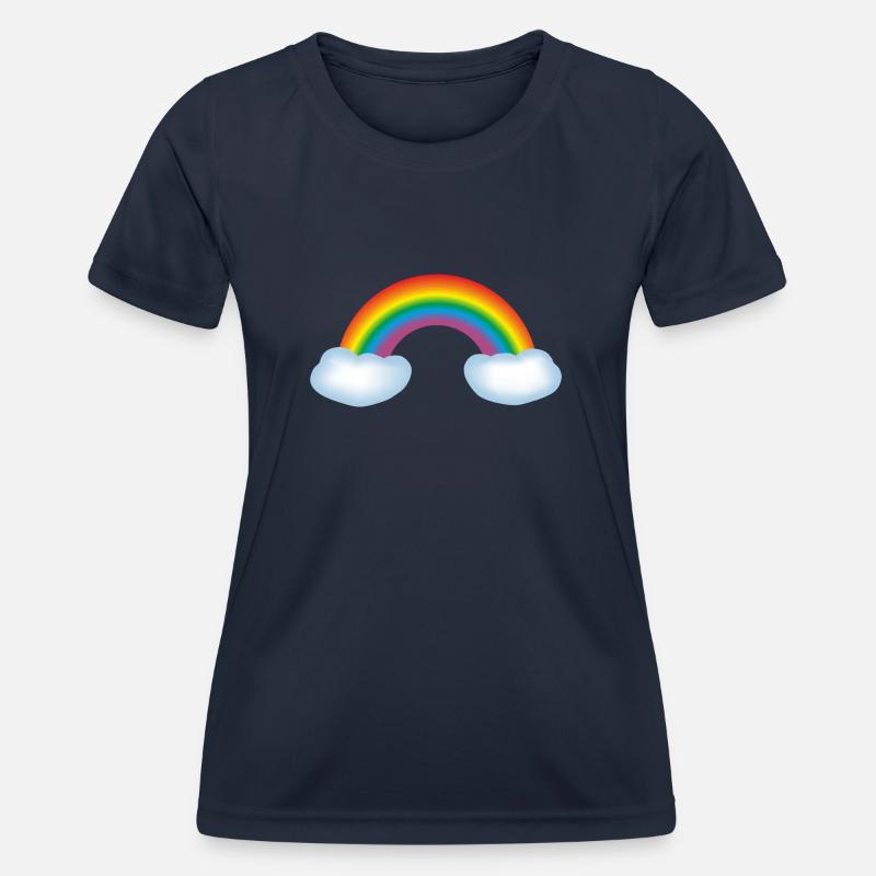 Rainbow & clouds - Women's Functional T-Shirt - navy