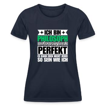 Perfekter Philosoph - Frauen Funktions-T-Shirt - Navy - Vorne - AI Model Female 172 light (172cm)