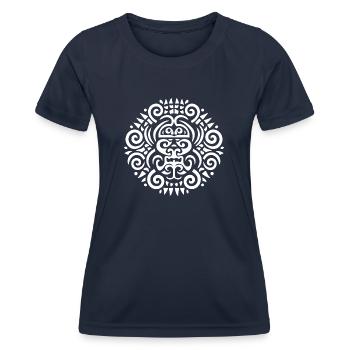 Elegance of a round Maori tattoo - Women's Functional T-Shirt - navy - Front - AI Model Female 172 light (172cm)