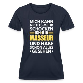 Non-shockable masseur - Women's Functional T-Shirt - navy - Front - AI Model Female 172 light (172cm)