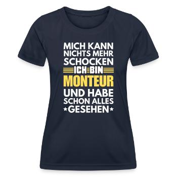 Nicht schockbarer Monteur - Frauen Funktions-T-Shirt - Navy - Vorne - AI Model Female 172 light (172cm)