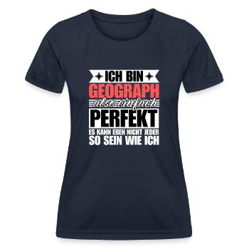 Perfekter Geograph - Frauen Funktions-T-Shirt - Navy - Vorne - AI Model Female 172 light (172cm)