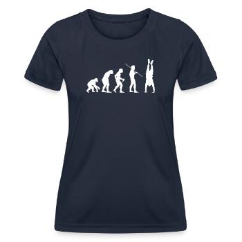 Evolution Handstand Fitness Gym Bodyweight - Women's Functional T-Shirt - navy - Front - AI Model Female 172 light (172cm)