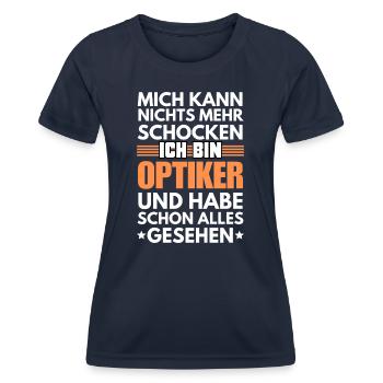 Nicht schockbarer Optiker - Frauen Funktions-T-Shirt - Navy - Vorne - AI Model Female 172 light (172cm)