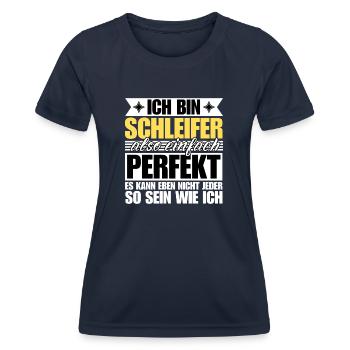 Perfekter Schleifer - Frauen Funktions-T-Shirt - Navy - Vorne - AI Model Female 172 light (172cm)