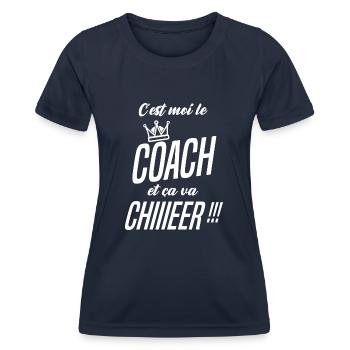 c'est moi le coach mindset cadeau - T-shirt sport Femme - bleu marine - Devant - AI Model Female 172 light (172cm)