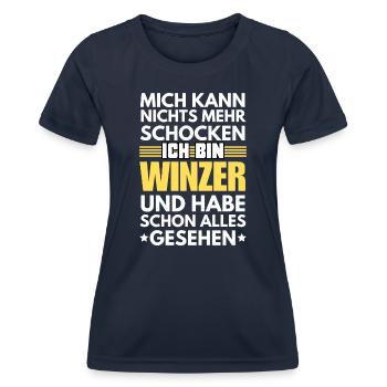 Nicht schockbarer Winzer - Frauen Funktions-T-Shirt - Navy - Vorne - AI Model Female 172 light (172cm)