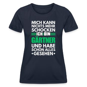 Jardinier non choquable - T-shirt sport Femme - bleu marine - Devant - AI Model Female 172 light (172cm)