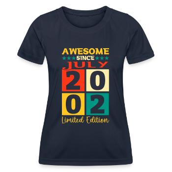 Awesome since July 2002 20th Birthday Men's Fun - Women's Functional T-Shirt - navy - Front - AI Model Female 172 light (172cm)