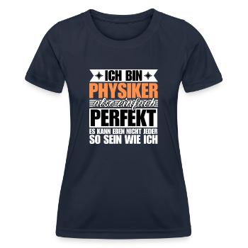 Perfekter Physiker - Frauen Funktions-T-Shirt - Navy - Vorne - AI Model Female 172 light (172cm)