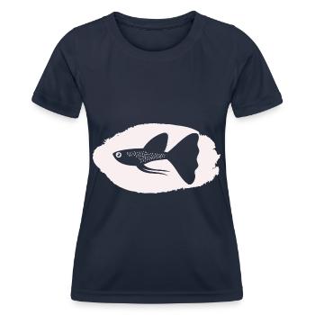 Fisch Aquarium Meerestier Klima Umweltschutz - Frauen Funktions-T-Shirt - Navy - Vorne - AI Model Female 172 light (172cm)