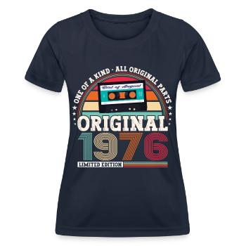 Original August 1976 46th Birthday Gift Fun - Women's Functional T-Shirt - navy - Front - AI Model Female 172 light (172cm)