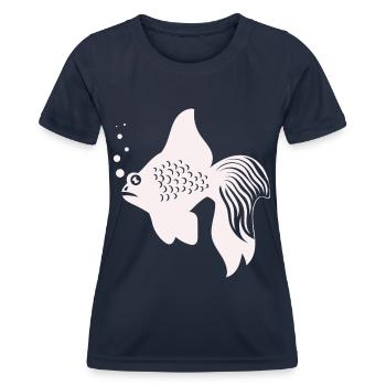 Fisch Aquarium Meerestier Klima Umweltschutz - Frauen Funktions-T-Shirt - Navy - Vorne - AI Model Female 172 light (172cm)