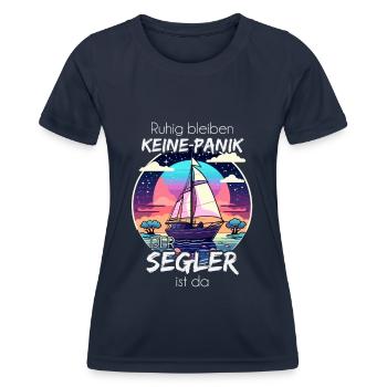 Pas de panique, le marin est là - voilier - T-shirt sport Femme - bleu marine - Devant - AI Model Female 172 light (172cm)