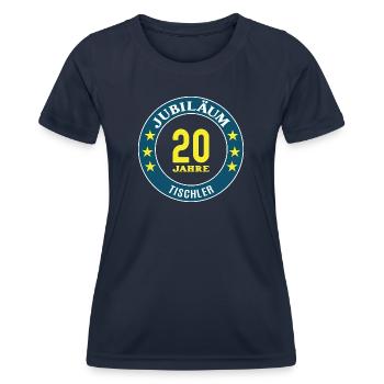 Tischler Jubiläum 20 Jahre 20 jähriges Jubi - Frauen Funktions-T-Shirt - Navy - Vorne - AI Model Female 172 light (172cm)