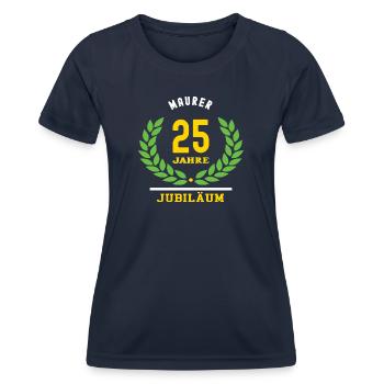 Maurer Jubiläum 25 Jahre 25 jähriges Jubilaeum - Frauen Funktions-T-Shirt - Navy - Vorne - AI Model Female 172 light (172cm)
