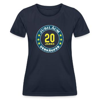 Verkäufer Jubiläum 20 Jahre 20 jähriges Jubi - Frauen Funktions-T-Shirt - Navy - Vorne - AI Model Female 172 light (172cm)