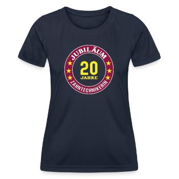 Zahntechnikerin Jubiläum 20 Jahre 20 jähriges Jubi - Frauen Funktions-T-Shirt - Navy - Vorne - AI Model Female 172 light (172cm)