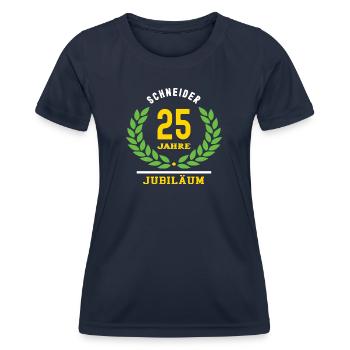 Schneider Jubiläum 25 Jahre 25 jähriges Jubilaeum - Frauen Funktions-T-Shirt - Navy - Vorne - AI Model Female 172 light (172cm)