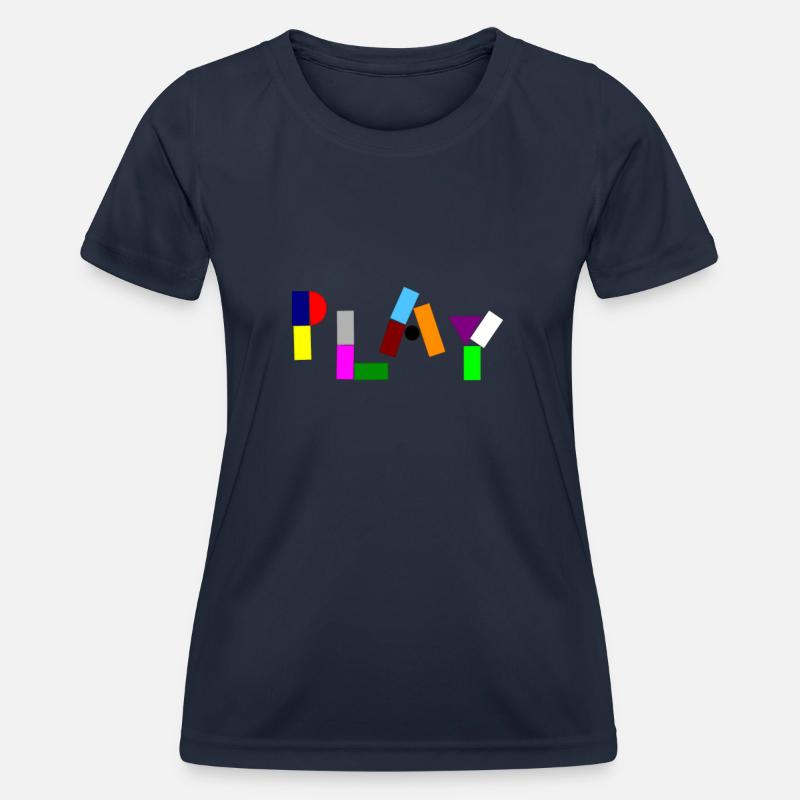 Playing with bricks and blocks - Women's Functional T-Shirt - navy