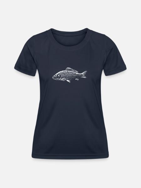 Karpfen Fisch - Frauen Funktions-T-Shirt - Navy