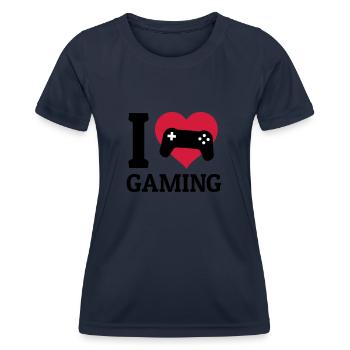 I love gaming - Women's Functional T-Shirt - navy - Front - AI Model Female 172 light (172cm)