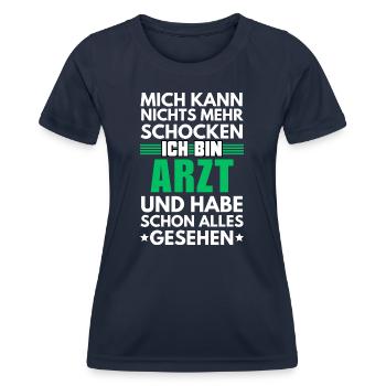 Médecin non choquable - T-shirt sport Femme - bleu marine - Devant - AI Model Female 172 light (172cm)